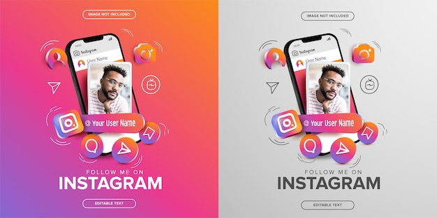 Social Media Instagram auf Mobile Square Vorlage