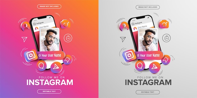 Social media instagram auf mobile square vorlage