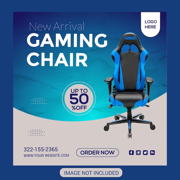 Social-Media-Instagram-Beitragsvorlage für Gaming-Stuhlverkauf