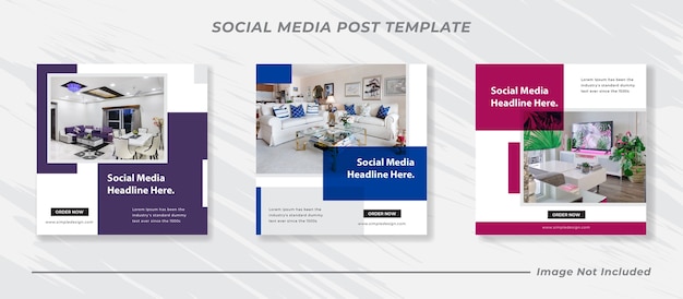 Social media instagram feed post banner bundle