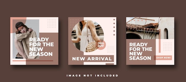 Vektor social media instagram feed post banner bundle