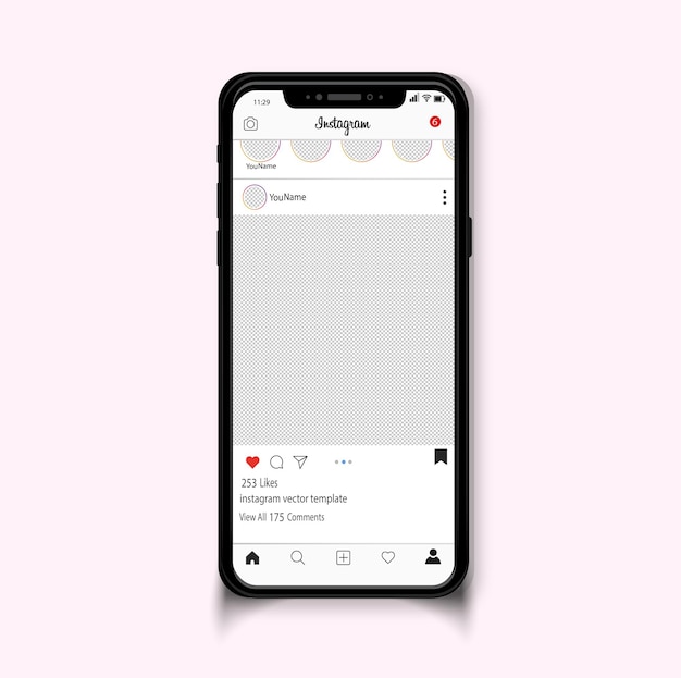 Social media instagram post vorlage social media instagram auf dem handy instagram mockup