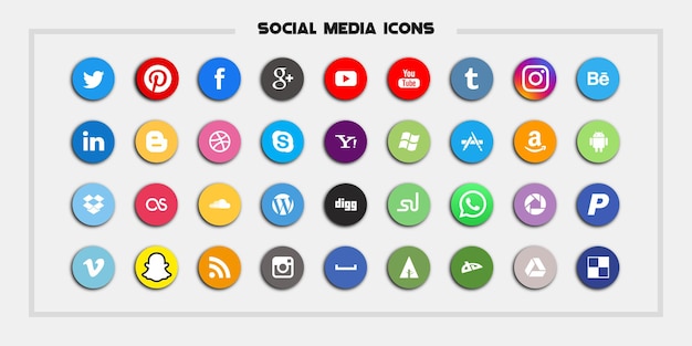 Social-media-logos und -symbole wie facebook, instagram, whatsapp, messenger, twitter, youtube