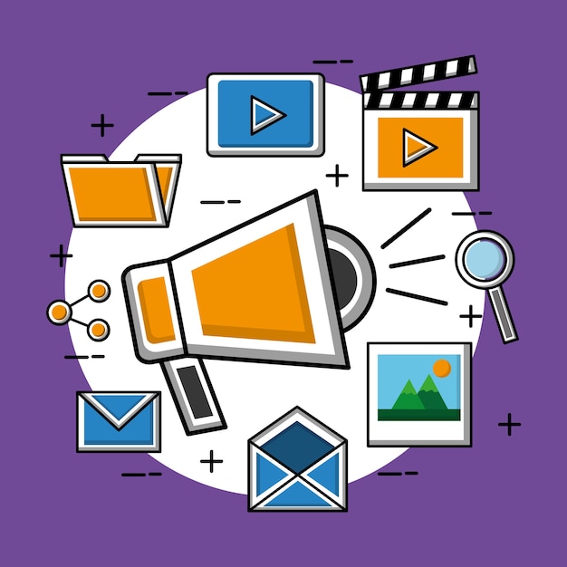 Social-Media-Megaphon-Marketing-Werbung digital