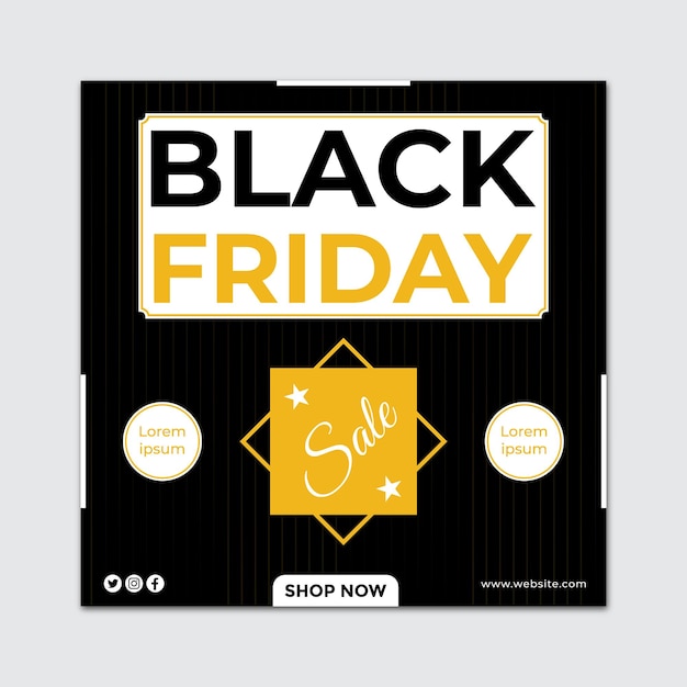 Social-Media-Post-Banner für den Black Friday-Verkauf