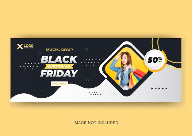 Social-Media-Post-Banner und Web-Banner Schwarzer Freitag 3D-Design-Vorlage