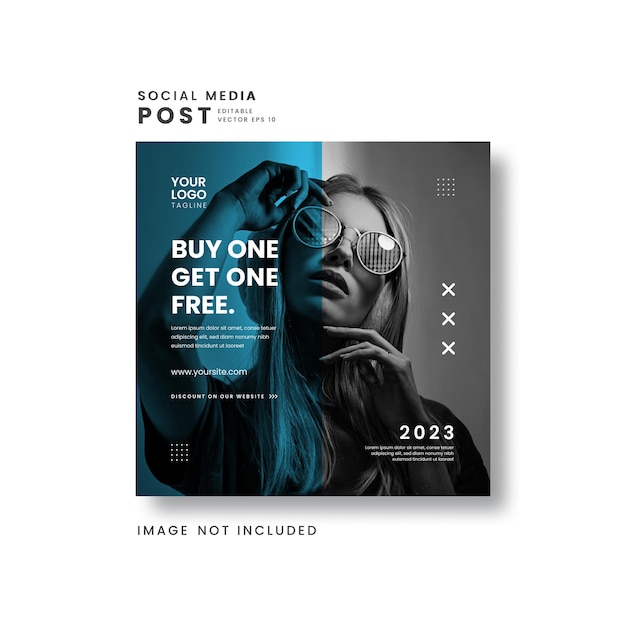 Social Media Post Blue Light im modernen minimalistischen Stil