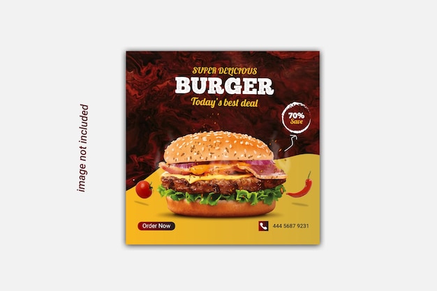 Social-media-post-burger-werbung free vector