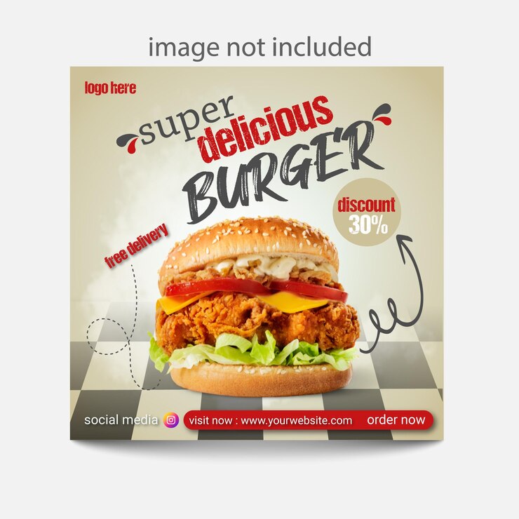Social-Media-Post-Design-Burger-Vorlage