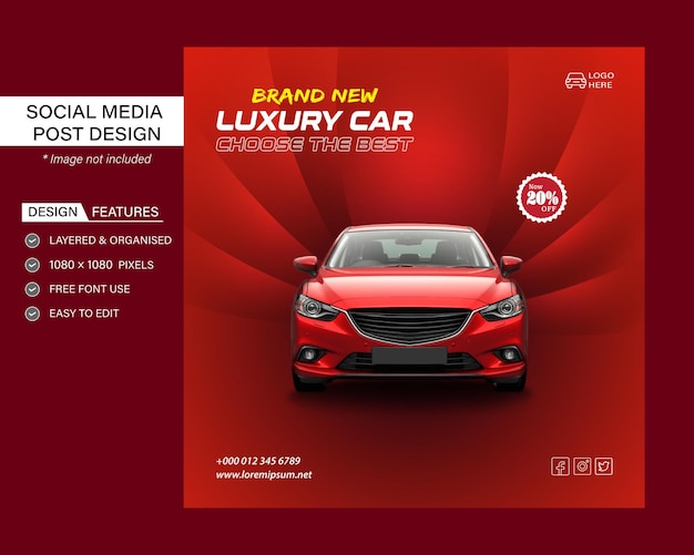 Social-Media-Post-Design für Autohaus und Fahrradgeschäft