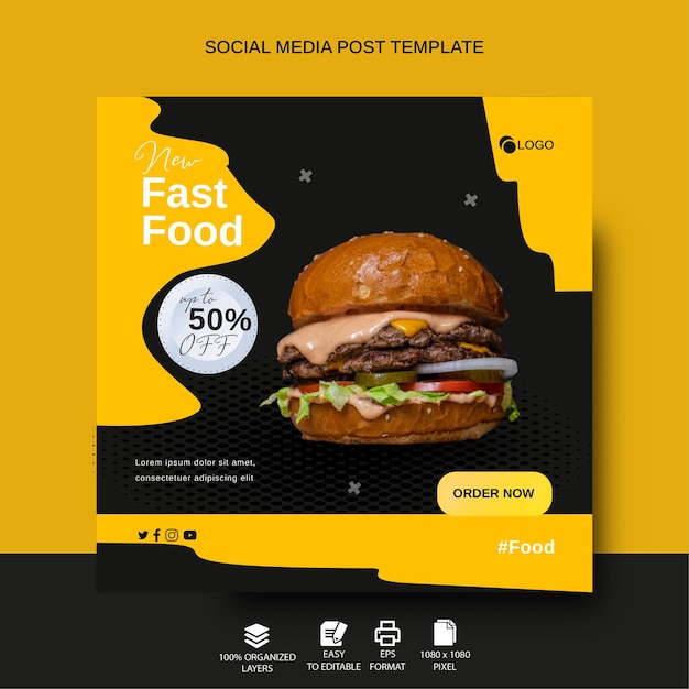 Social Media Post Design für Restaurantmenü