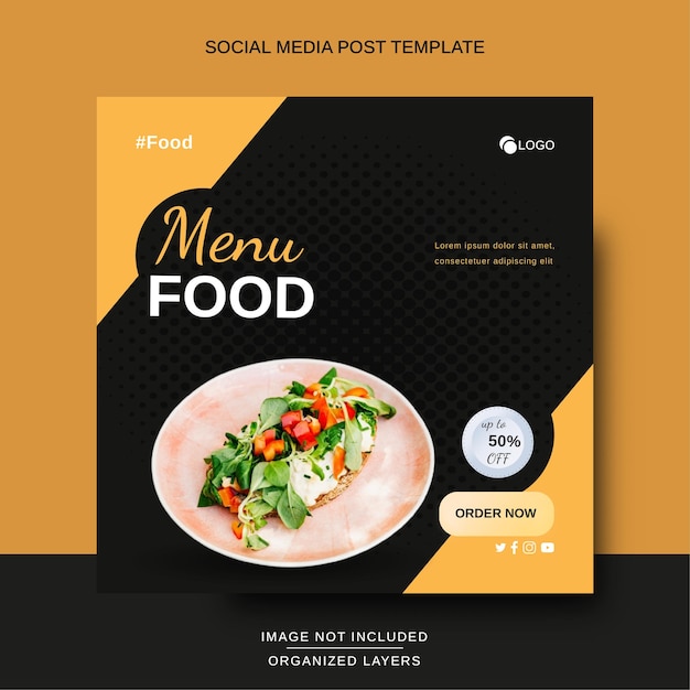 Social media post design für speisekarte