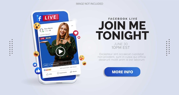 Social-Media-Post-Design über Facebook-Livestream