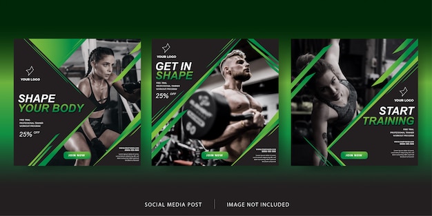 Social Media Post Fitness Workout Banner Vorlage