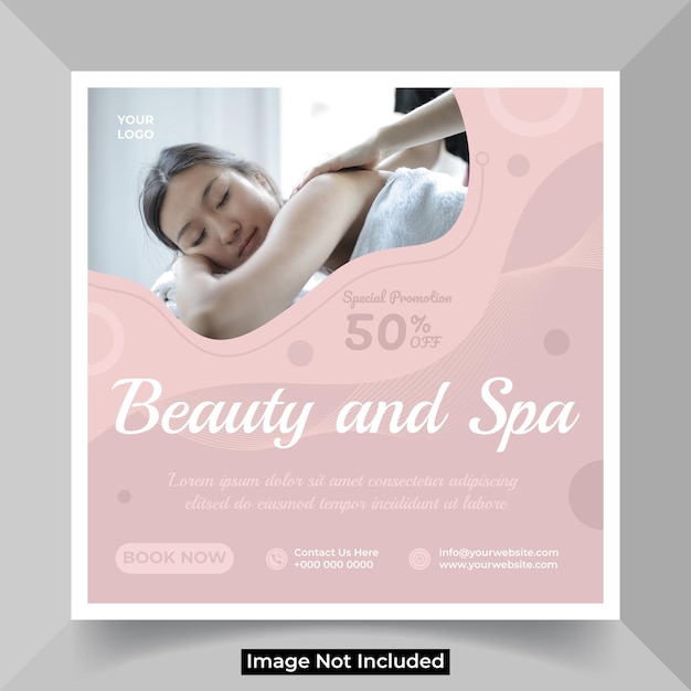Vektor social media post für beauty- und spa-werbung