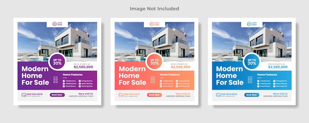 Social-media-post für immobilien oder quadratisches webbanner