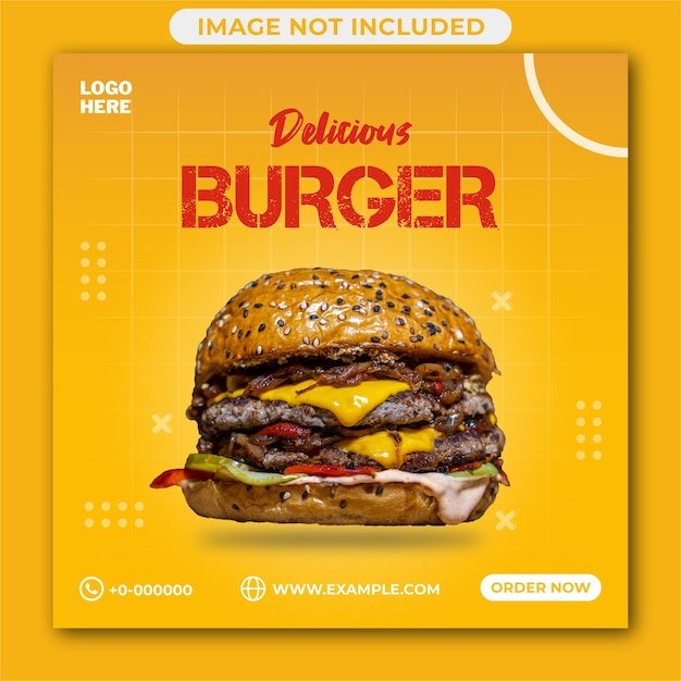 Social media post oder flyer burger sale