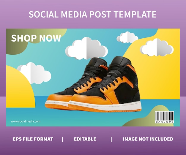 Social-media-post-template-design minimalistischer design-paper-cut-design-stil