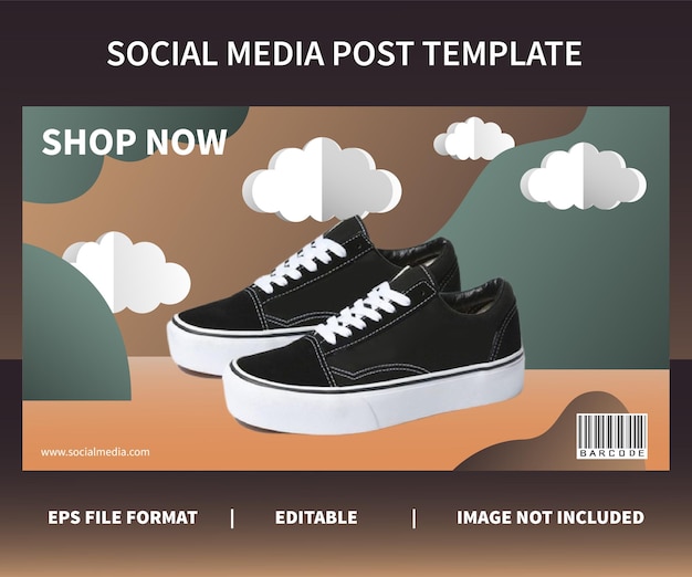 Vektor social-media-post-template-design minimalistischer design-paper-cut-design-stil