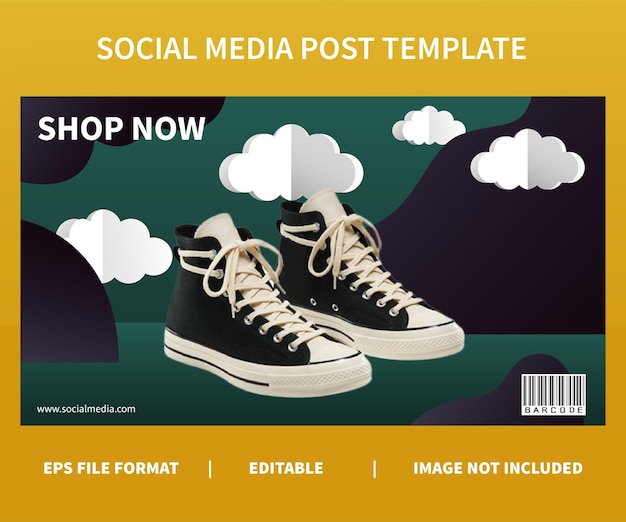 Social-media-post-template-design minimalistischer design-paper-cut-design-stil