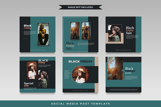 Social Media Post Vorlage für Black Friday Sale Promotion im minimalistischen Stil