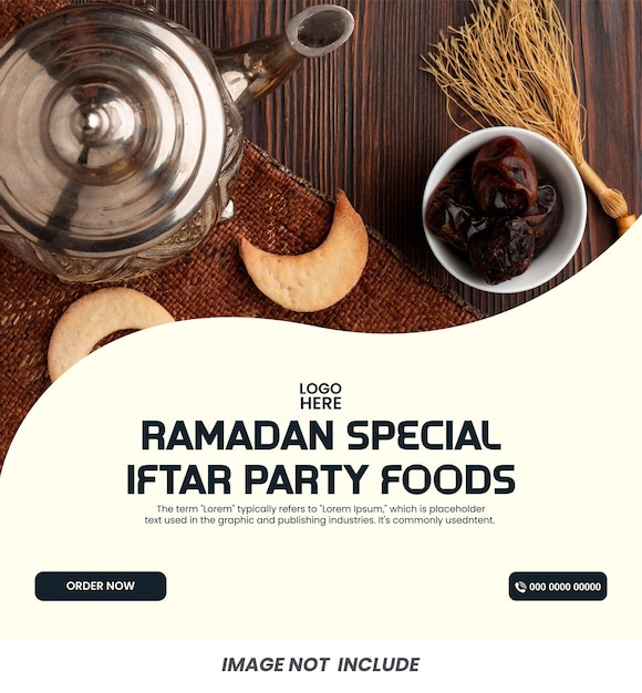 Social-Media-Poster-Design-Vorlage für die Nahrungsmittelramadan