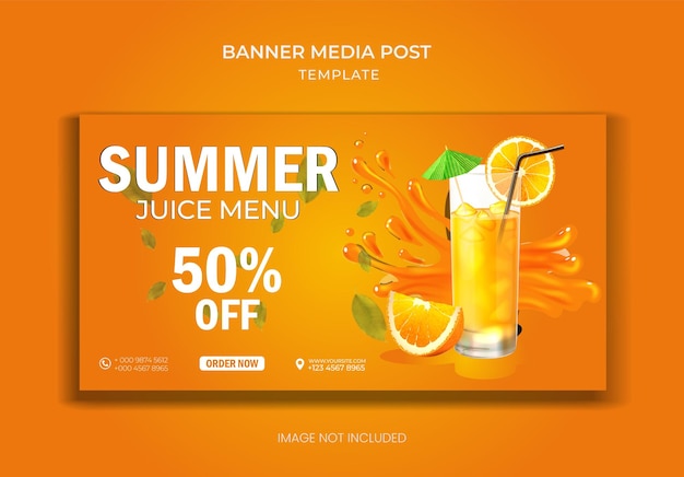 Social-Media-Promo-Vorlage und Banner-Design für natürliche Öko-Saft