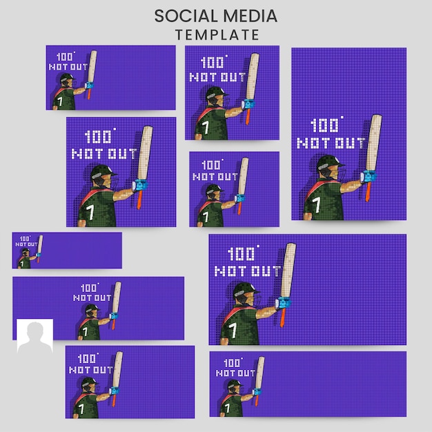 Social-media-set für cricket