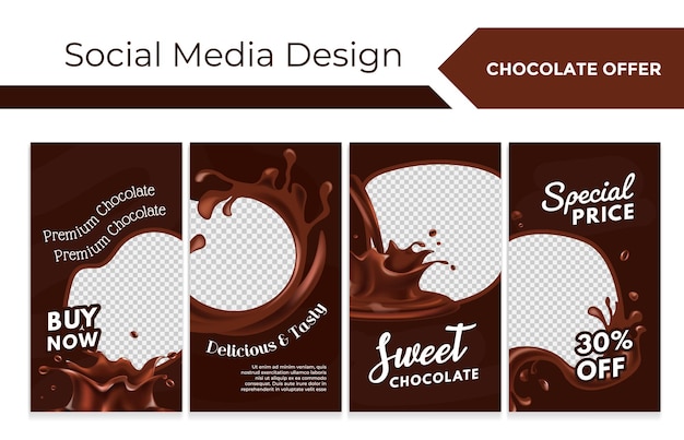 Social-Media-Story-Set mit Schokoladenproduktangebot