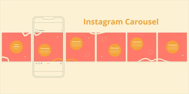 Social-media-strategie-instagram-karussell-post premium-vektor