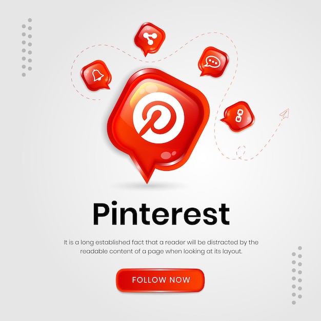 Vektor social-media-symbole pinterest-banner