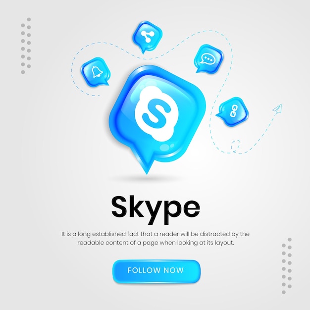 Vektor social-media-symbole skype-banner