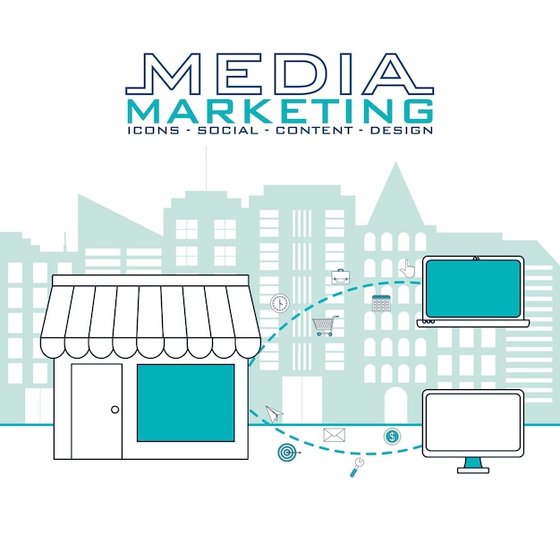 Social media und digitale marketing-symbole