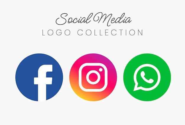 Social-Media-Vektor-Symbol festlegen Facebook Instagram WhatsApp