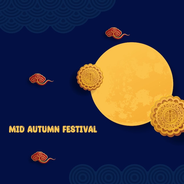 Social-media-vorlage für das mid autumn festival für instagram-post-feed-banner