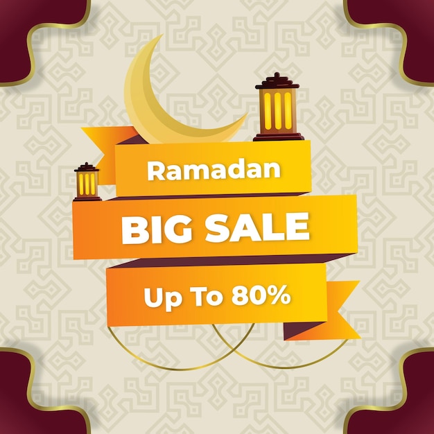 Vektor social-media-vorlage für den ramadan-verkauf