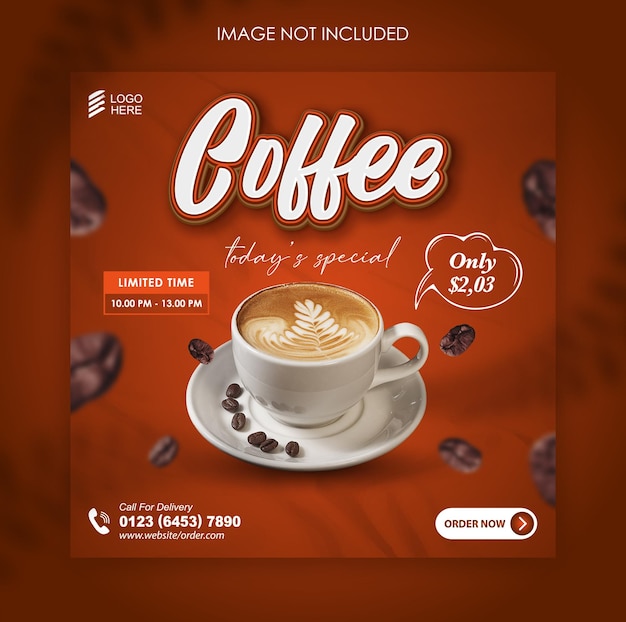 Social-Media-Vorlage für Espresso-Kaffee