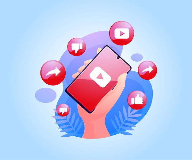 Social media youtube app auf dem smartphone