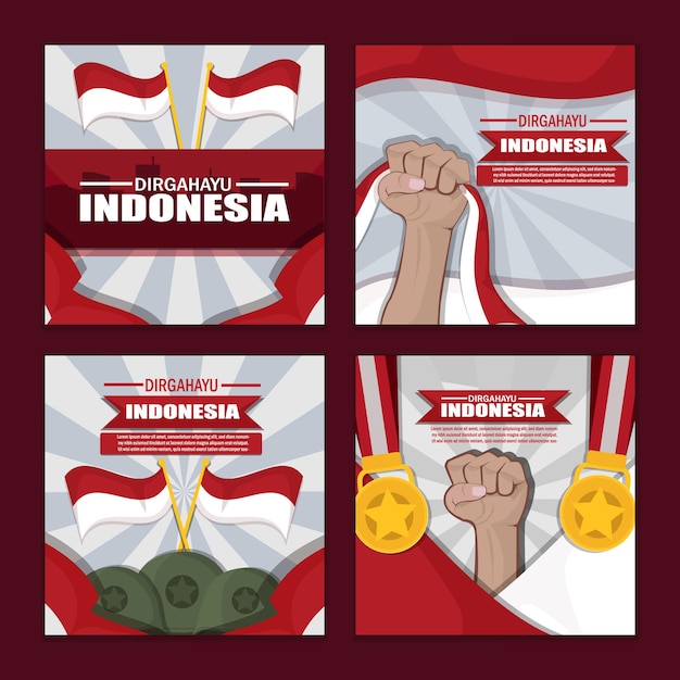 Social media zum unabhängigkeitstag von indonesien