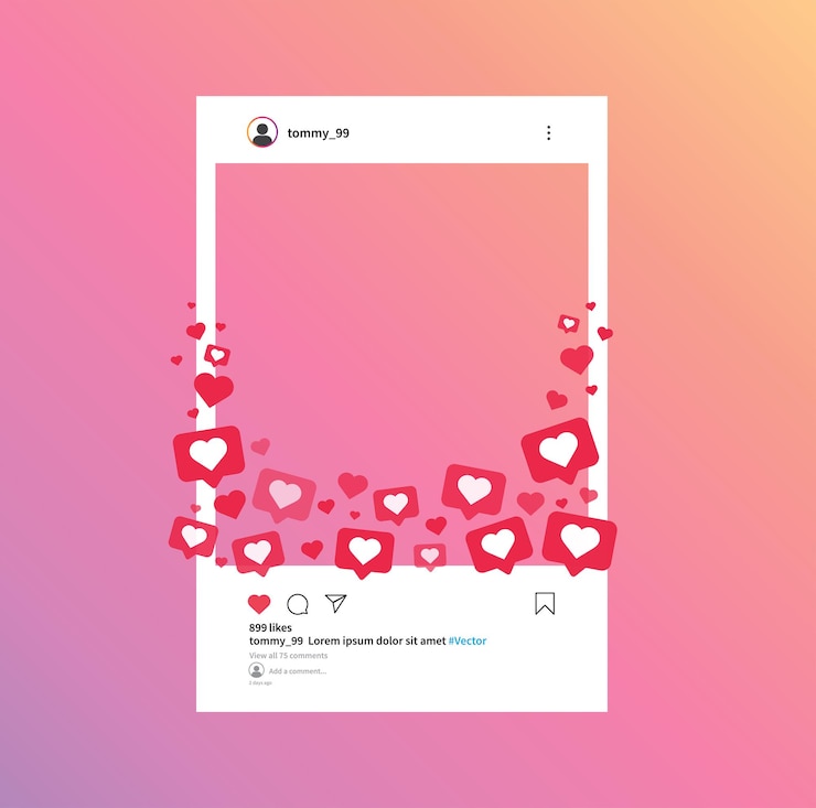 Vektor social-network-fotorahmen vorlage von instagram