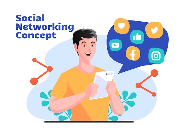 Social-networking-konzept mit social media
