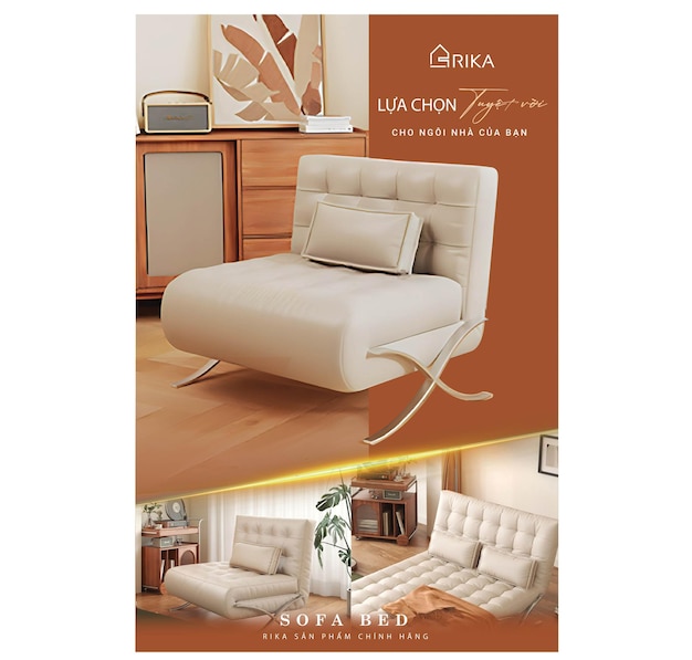 Sofa-Bett mit Banner