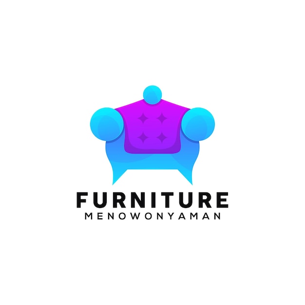 Sofa bunte logo-design-vorlage