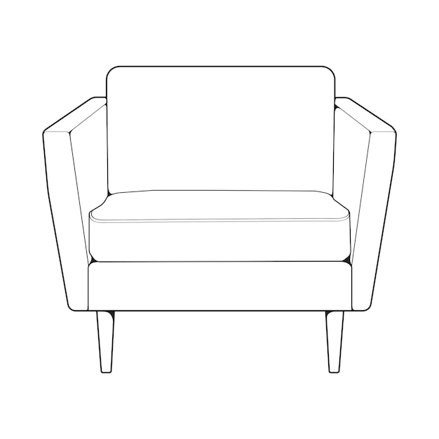 Sofa oder couch line art illustrator umriss möbel für wohnzimmer vektor-illustration