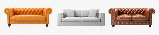 Sofa-Vektor-Set isoliert auf weiß