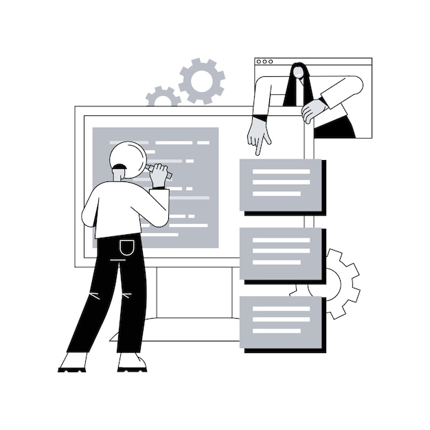 Software-Anforderungsbeschreibung abstrakte Konzeptvektorillustration