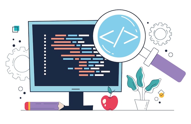 Software-code-programm geschäftsentwickler code website teamarbeit abstraktes programmierkonzept