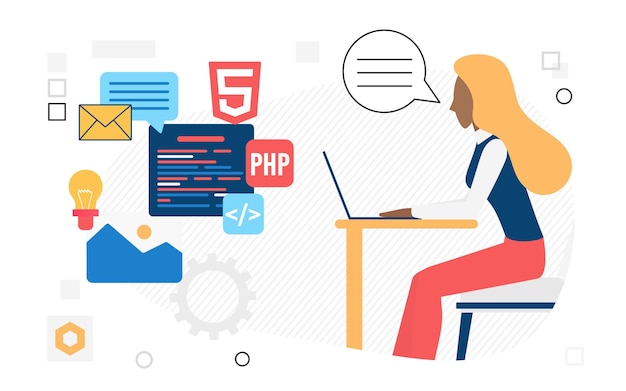 Software-Ingenieur-Entwickler, der eine Backend-Webseite erstellt