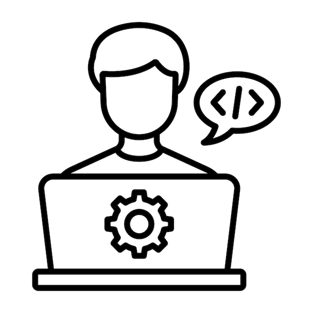 Software-Ingenieur Man Line-Illustration