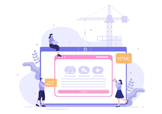 Softwareentwicklung und Programmiercode auf Computervektorillustration für Technologie, Ingenieurteam, Codierung, Marketingmaterial, Geschäft und Präsentation